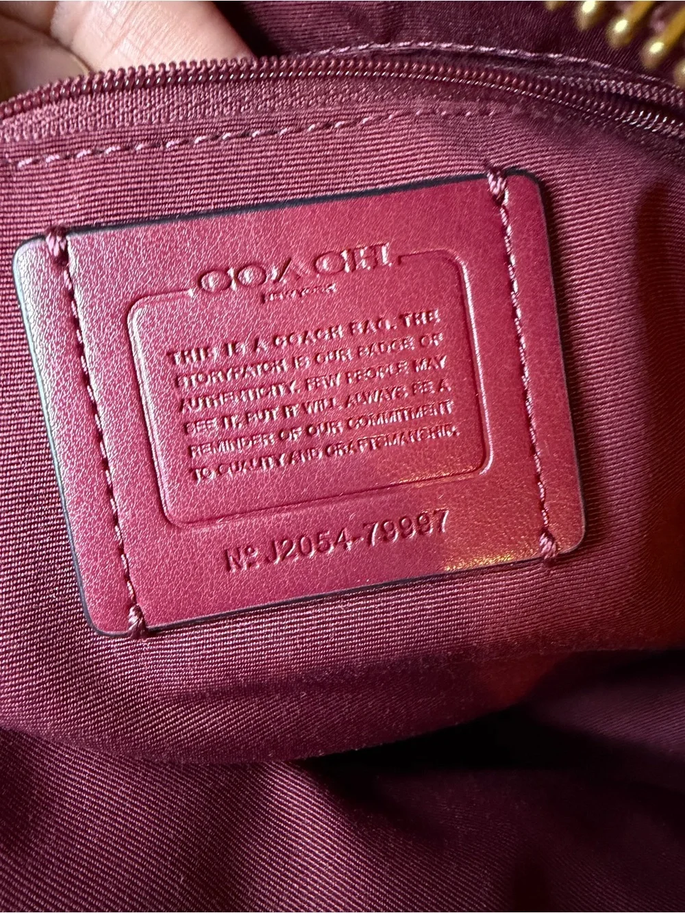 Coach Pebbled Leather Satchel in Burgundy